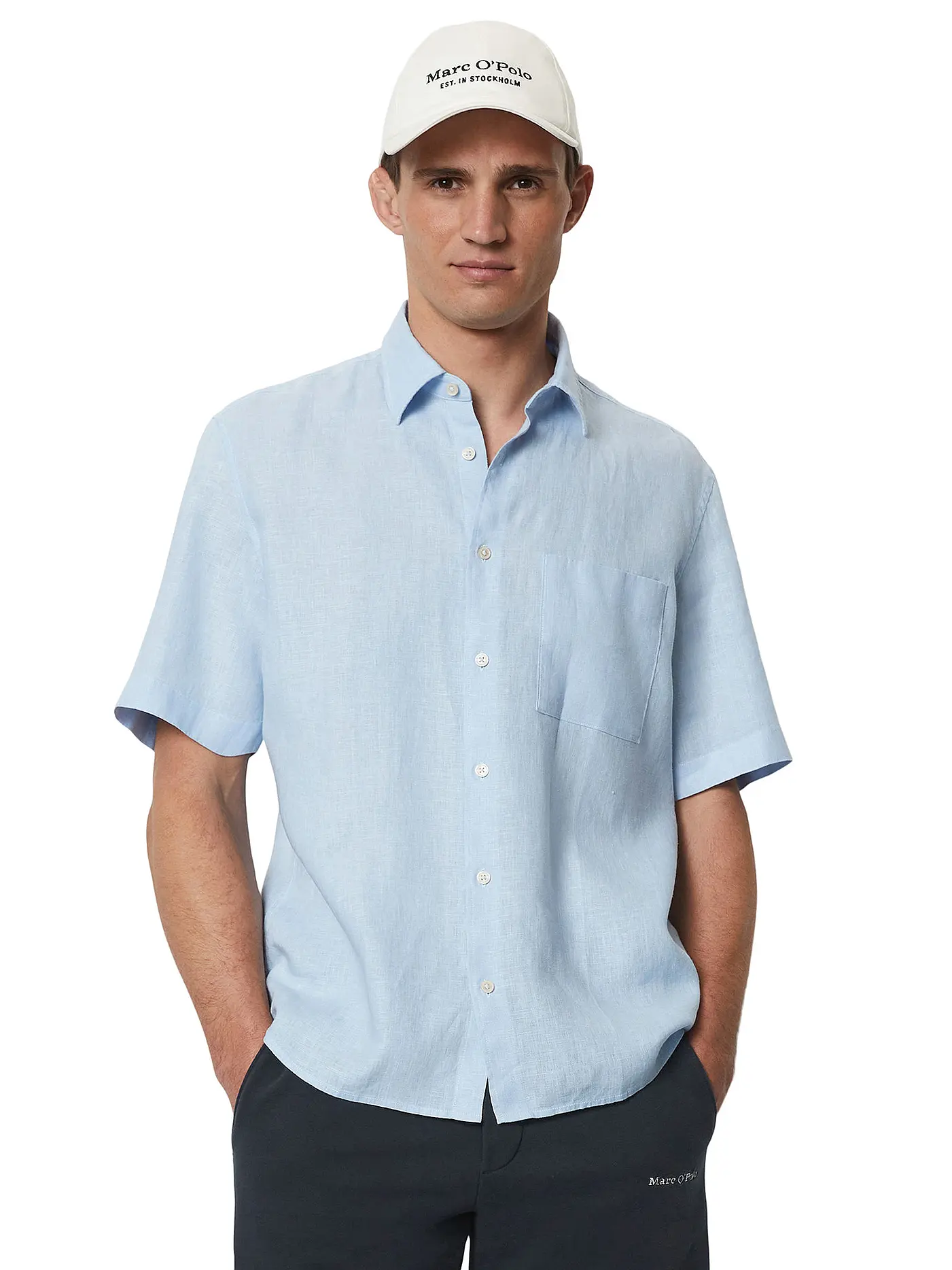 MARC O'POLO | Leinenhemd  Regular Fit | blau